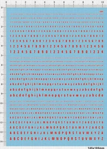 Different Size Military Numbers Characters Red Markings Water Decal White Edge 07FC0E-D4 - KOEEK
