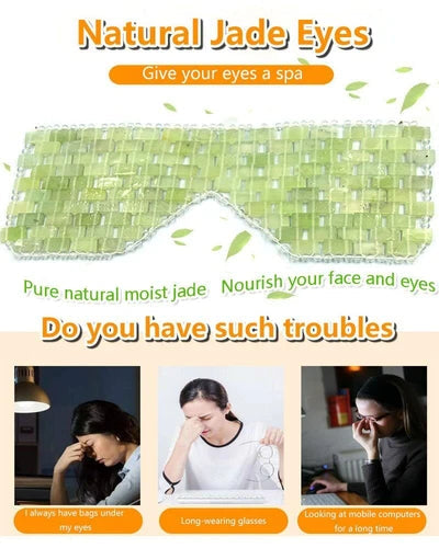 Sleep Eye Mask Massager Therapy Jade Stone Anti Aging Shade Cover Relaxation 07FC0E-D4 - KOEEK