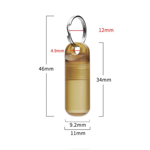 PEI ULTEM Pocket Waterproof Pill Case Holder Organizer Box Container Keychain 07FC0E-D4 - KOEEK