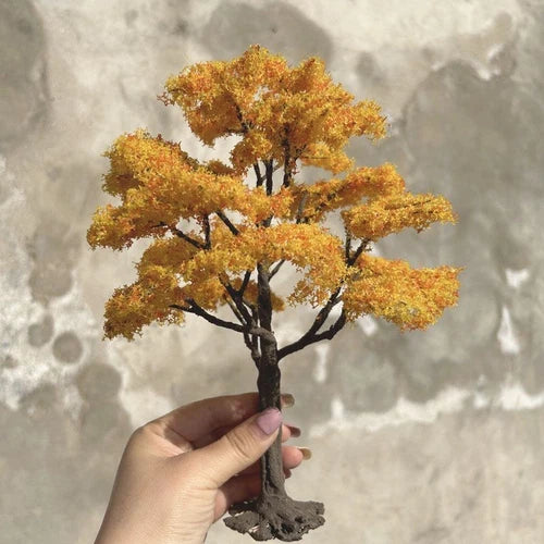 Autumn Wire Tree Model with Base DIY Diorama Military Scenery Orange Yellow 07FC0E-D4 - KOEEK