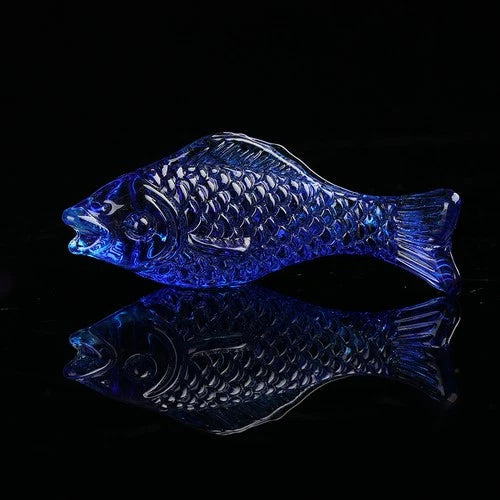 5cm Exquisite Glazed Fish Fortune and Feng Shui Ornament Auspicious Decoration 07FC0E-D4 - KOEEK