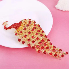 Chinese Style Bride Headpiece Wedding Hair Accessory Red Phoenix Headdress 07FC0E-D4 - KOEEK