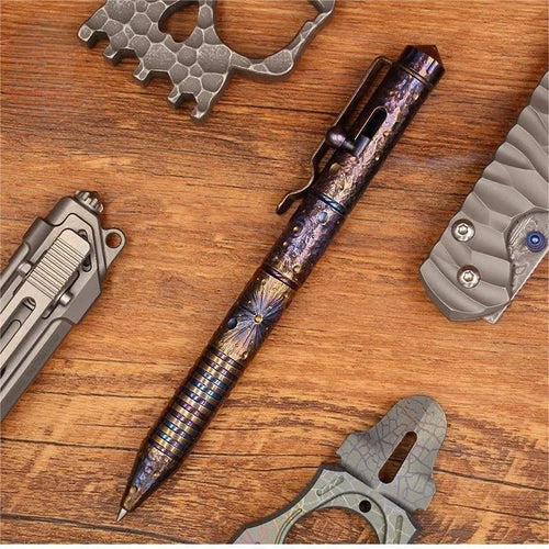 Handmade Titanium Bolt Action Ballpoint Pen EDC Signing Writing Pocket Pen Gift 07FC0E-D4 - KOEEK