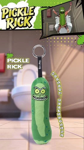 HUGKIS Official Rick and Morty Plush Keychain Doll Pickled cucumber rick Toy 07FC0E-D4 - KOEEK