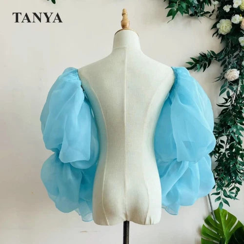 RED Organza Puffy Detachable Sleeve Wedding Party Length Gloves Accessories 07FC0E-D4 - KOEEK