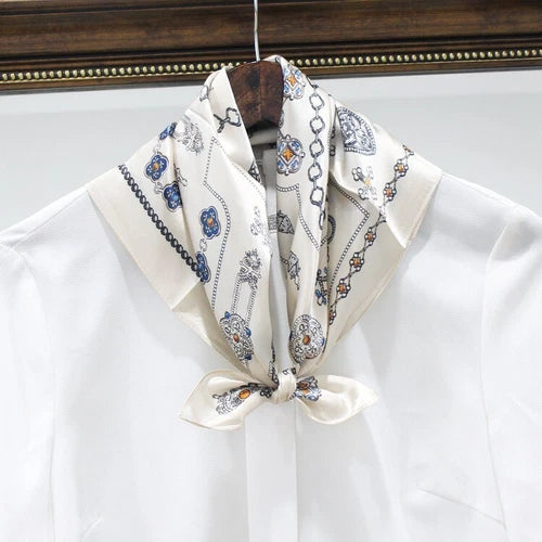 Pure Mulberry Silk Square Scarf For Hair Women Men Natural Silk Neckerchief 07FC0E-D4 - KOEEK