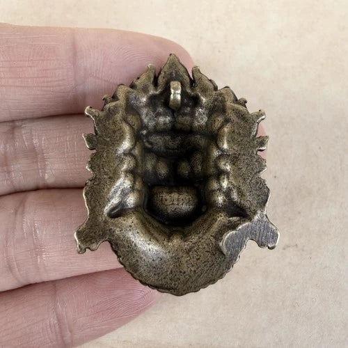 Tibetan Copper Mahakala Head Pendant Vintage Antique Style 07FC0E-D4 - KOEEK