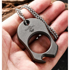 1pcs EDC Titanium Bottle Opener Keychain Necklace Pendant Outdoor Multi Tool 07FC0E-D4 - KOEEK