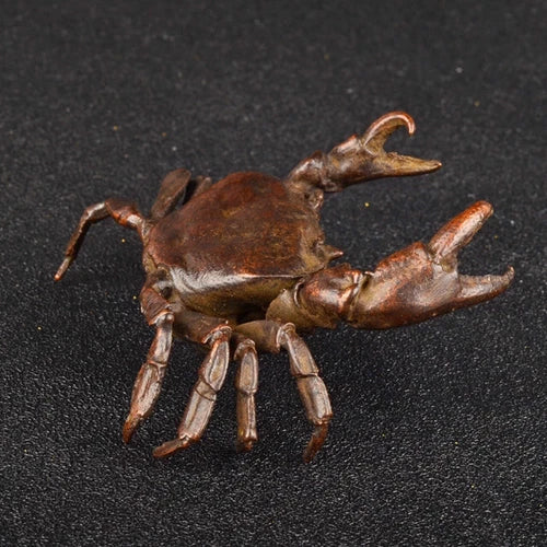 Chinese Collectible Old Pure Copper Handwork Antique Crab Little Ornament Statue 07FC0E-D4 - KOEEK