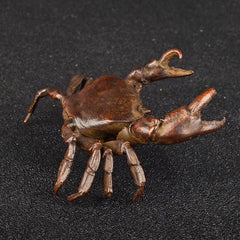 Chinese Collectible Old Pure Copper Handwork Antique Crab Little Ornament Statue 07FC0E-D4 - KOEEK