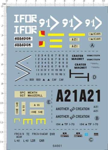 1/35 US Army M1A1 A21 Abrams 5in1 tank Markings Model Water Slide Decal 07FC0E-D4 - KOEEK