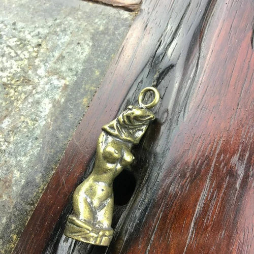 Sexy Brass Half Naked Goddess Keychain Pendant 07FC0E-D4 - KOEEK