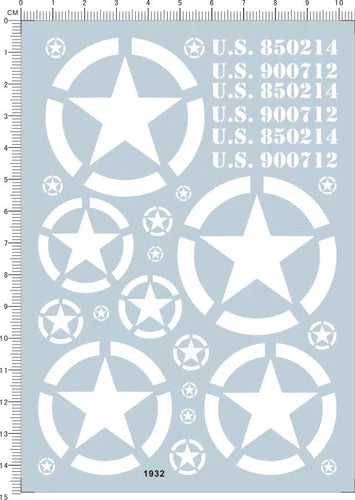 5-50mm U.S Army star Insignia 850214 900712 Military Vehicle Marking Water Decal 07FC0E-D4 - KOEEK