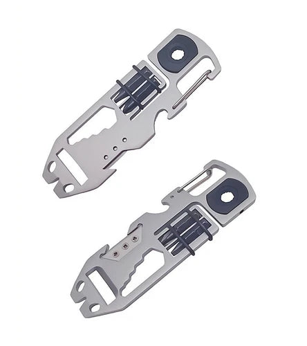 EDC Stainless Steel Key chain Pry Bar Crowbar Pocket Outdoor Multi Card Tools 07FC0E-D4 - KOEEK