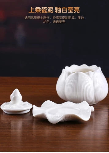 7.5cm   Buddhist Ceramics Buddha Holy Water Cups Lotus Holy Water Cups 07FC0E-D4 - KOEEK