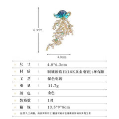 Jellyfish Brooch Zircon Inlaid Creative Luxury Pin Clothing Accessory 07FC0E-D4 - KOEEK