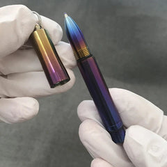 EDC Short Titanium Alloy Pen Portable Keychain Ballpoint Emergency Tool EDC Pen 07FC0E-D4 - KOEEK