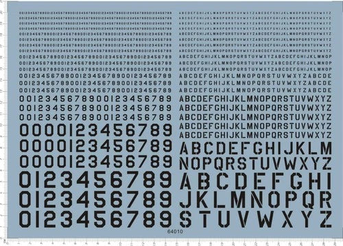 2-15mm size US ARMY USAF FONTS Number Character Markings Water Slide Decal Black 07FC0E-D4 - KOEEK