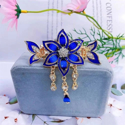 Ancient Chinese Style Hair Pin Phoenix Rhinestone 5-Prong Vintage Hair Comb 2pc 07FC0E-D4 - KOEEK