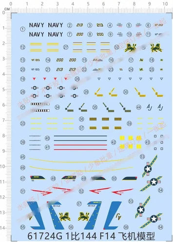 1/144 US Navy F-14D Tomcat Fighter VF-213 Black Lions Markings Water Slide Decal 07FC0E-D4 - KOEEK