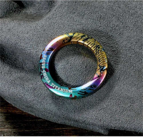 HotMulticolor Titanium Alloy Circle Carabiner Keychain Clip CarabinerClipEDCGift 07FC0E-D4 - KOEEK