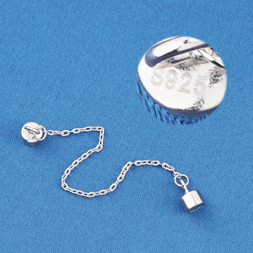 3x Sterling Silver Magnetic Clasp w/ Chain for Bracelet Necklace 07FC0E-D4 - KOEEK