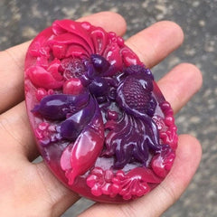Natural Emperor Purple Carved Suji Stone Pendant Women’s Amulet 07FC0E-D4 - KOEEK