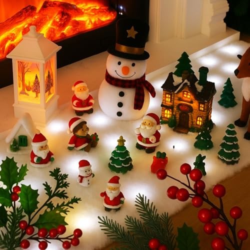 Christmas Snow Blanket with LED Lights String Pre Lit Artificial Fake Snow 07FC0E-D4 - KOEEK