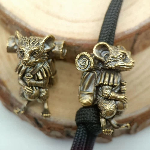 Treasure Hunt Mouse Brass Bead Parachute Cord Knife Lanyard Pendant Accessories 07FC0E-D4 - KOEEK