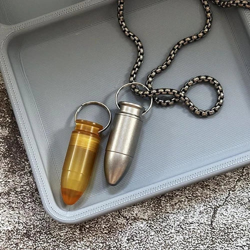 PEI Titanium Waterproof Pill Holder Case Organizer Container Keychain EDC Gift 07FC0E-D4 - KOEEK
