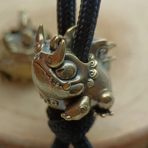 Ceratophrys Brass Bead Parachute Cord Knife Lanyard Pendant EDC DIY Accessories 07FC0E-D4 - KOEEK