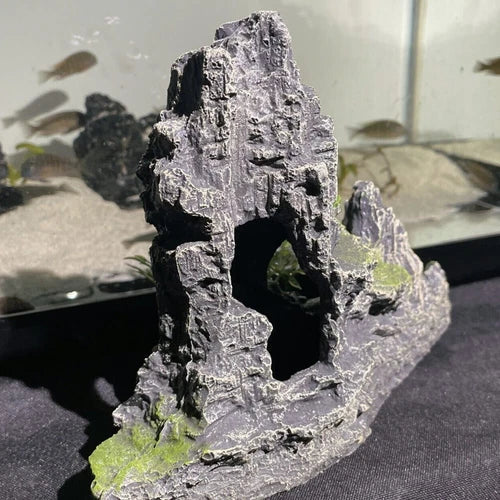 Aquarium Fish Tank Ornament Decoration Mountain Hiding Fish Tank Cave Mountain 07FC0E-D4 - KOEEK
