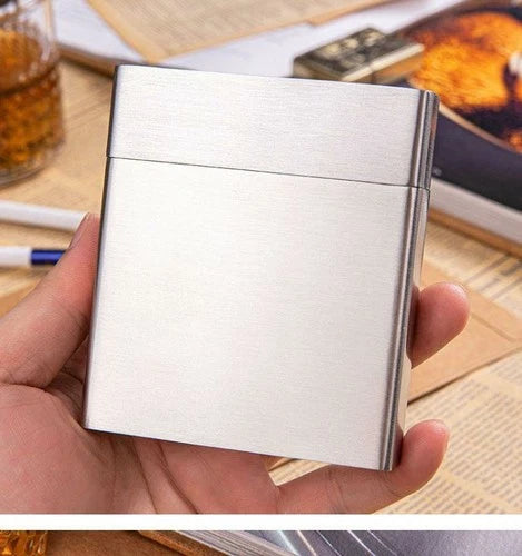 20 Stick Stainless Steel Cigarette Case Metal Portable Smoking Box For Men 07FC0E-D4 - KOEEK