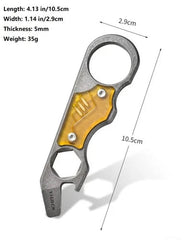 Titanium PEI Bottle Opener Pry Bar Crowbar Wrench EDC Pocket Multi Tool Keychain 07FC0E-D4 - KOEEK