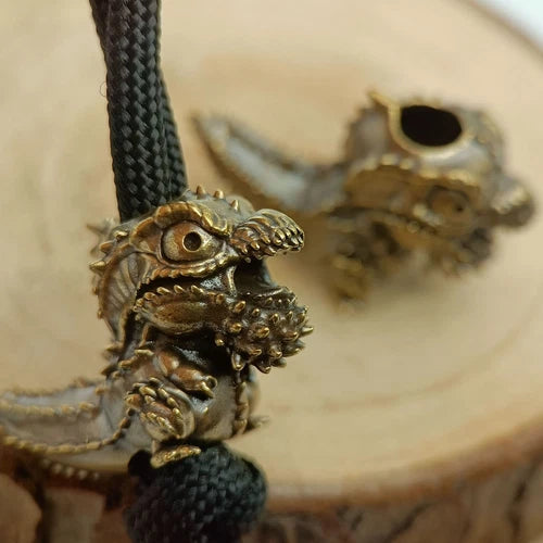 Dinotyrannus Brass Bead Parachute Cord Knife Lanyard Pendant EDC DIY Accessories 07FC0E-D4 - KOEEK