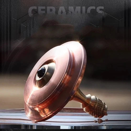 Copper Brass Hand Twisting Spinning Top Ceramic Bead EDC Fidget Spinner Toy 07FC0E-D4 - KOEEK