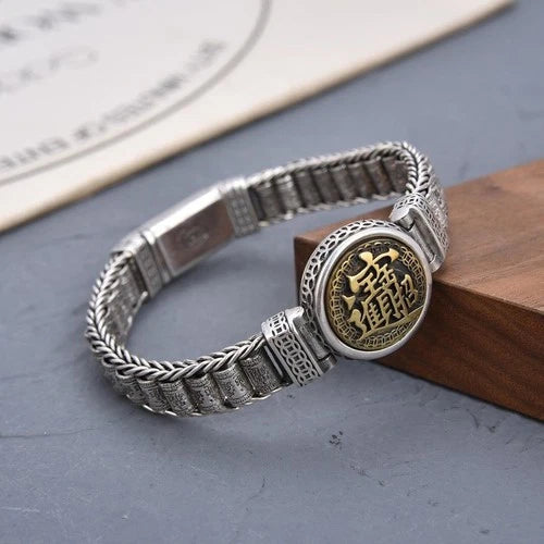 20cm Chunky Rotating Bracelet Vintage Style Adjustable Jewelry For Men 07FC0E-D4 - KOEEK
