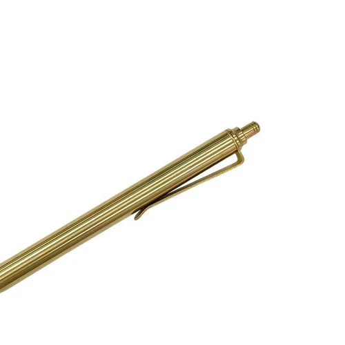 Handmade Spring EDC Retro Copper Brass Ball Pen Pocket Signature Pen G2 Refill HANDMADE - KOEEK