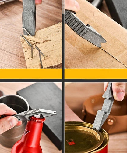 CNC TC4 Pry Bar Crowbar EDC Bottle Opener Cutter Pocket Outdoor Multi Tools 07FC0E-D4 - KOEEK