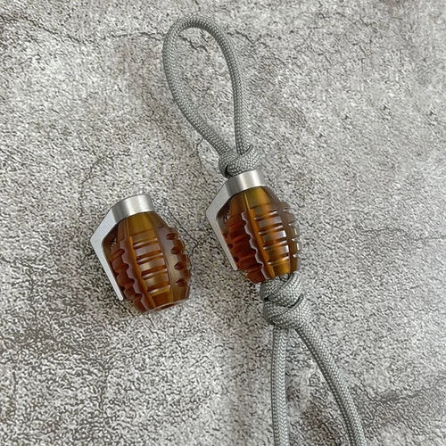 EDC Titanium + Ultem PEI Parachute Cord Knife Bead Pendant Lanyard DIY Keychain 07FC0E-D4 - KOEEK