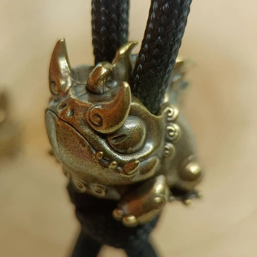 Ceratophrys Brass Bead Parachute Cord Knife Lanyard Pendant EDC DIY Accessories 07FC0E-D4 - KOEEK