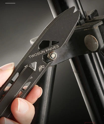 TWOSUN Titanium Alloy Hollow Out Pry Bar Crowbar Opener Pocket EDC Multi Tools 07FC0E-D4 - KOEEK