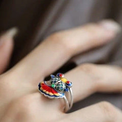 Koi Fish Ring  Year Chinese Style Enamel Vintage National Fashion 07FC0E-D4 - KOEEK