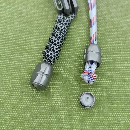 Titanium Alloy Knife Lanyard Bead Paracord End Pendant EDC Charm DIY Zip Pull 07FC0E-D4 - KOEEK
