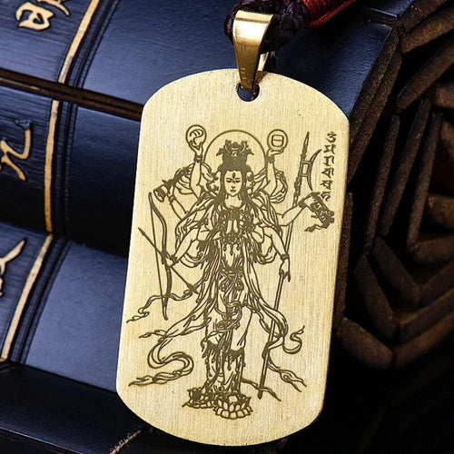 Moli Zhitian Doumu Yuanjun Pendant Taoist Amulet Protection Necklace Jewelry 07FC0E-D4 - KOEEK