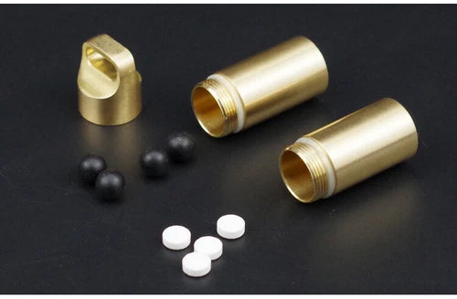 Hot Brass Pill Case Holder EDC Pill Organizer Container 2 Compartment Waterproof 07FC0E-D4 - KOEEK