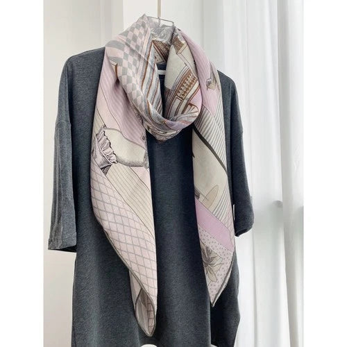 High Luxury! 30% Silk & 70% Wool Hand Rolled Edges Wrap Scarf Shawl 53" 07FC0E-D4 - KOEEK