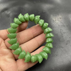 Jade Ingot Bracelet Green Ingot Luck Bead Bracelet 07FC0E-D4 - KOEEK
