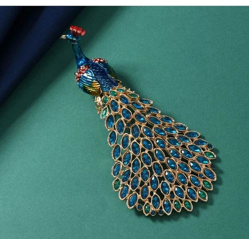 Peacock Phoenix Brooch Vintage Rhinestone Pin Coat Jacket Jewelry Accessory 07FC0E-D4 - KOEEK
