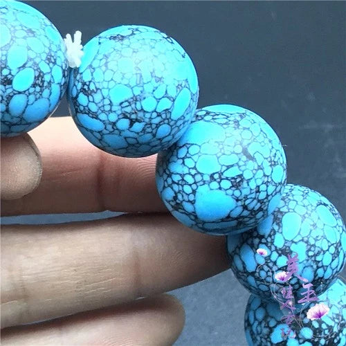 Natural Turquoise Bead Bracelet Necklace Handmade Gemstone Prayer Beads Unisex 07FC0E-D4 - KOEEK